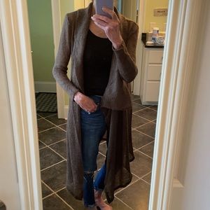 OLIVE GREEN CARDIGAN LONG SWEATER sz Small. in Luv